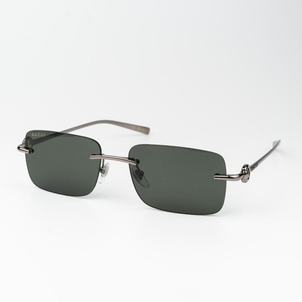 Gucci Women Sunglasses Ruthenium Grey Rectangle GG1703S 001 BRAND NEW